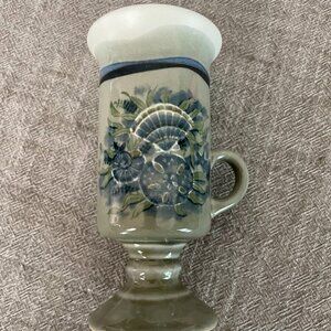 Otagiri Stoneware Irish Coffee Mug - 6oz Small vtg Seashells Sand Dollar Beach!